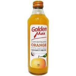 گلدن مکس آبمیوه شیشه پرتقال با تکه های نارگیل 310 میل